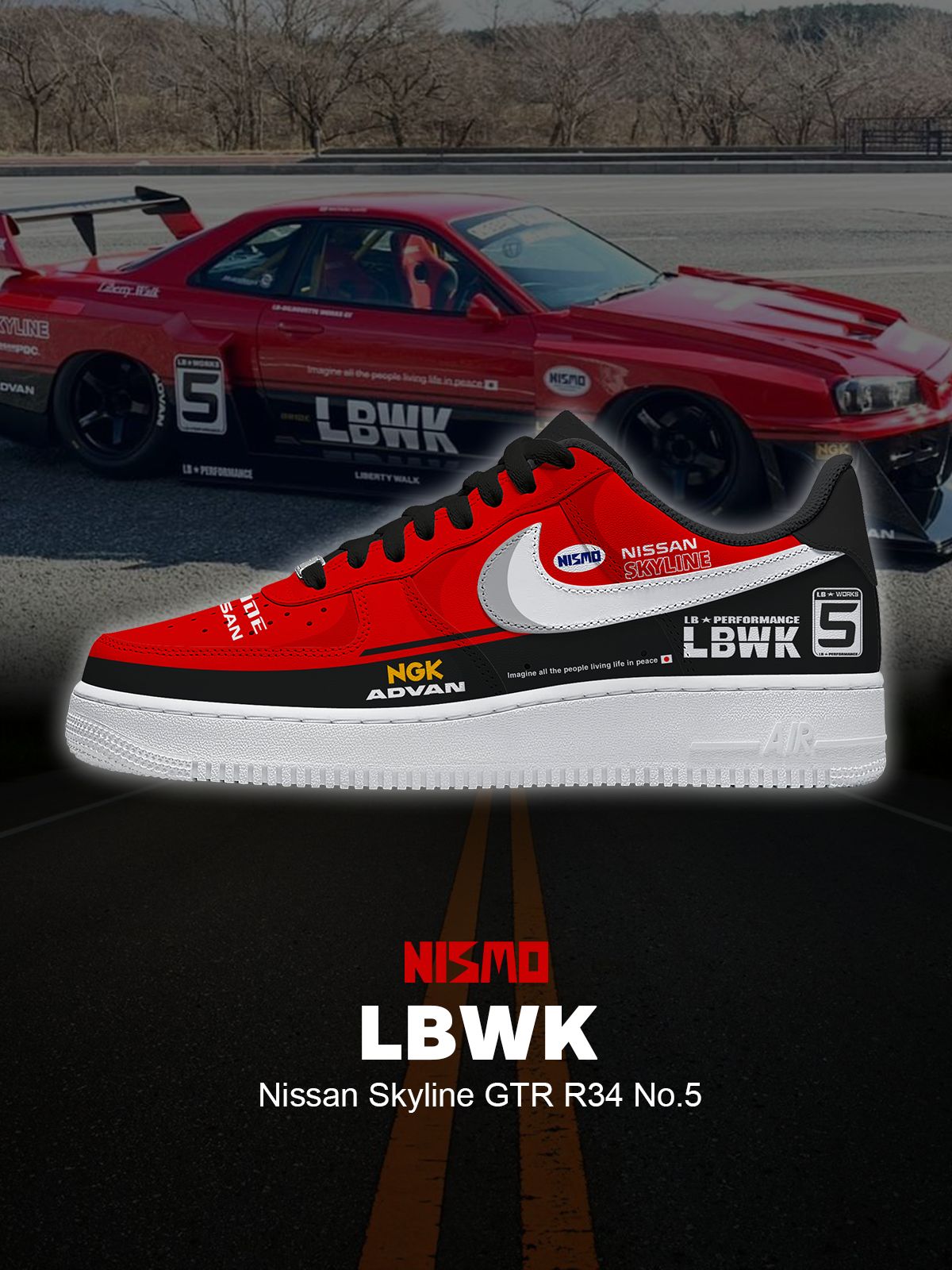 Personalized Skyline GTR R34 No 5 Shoes
