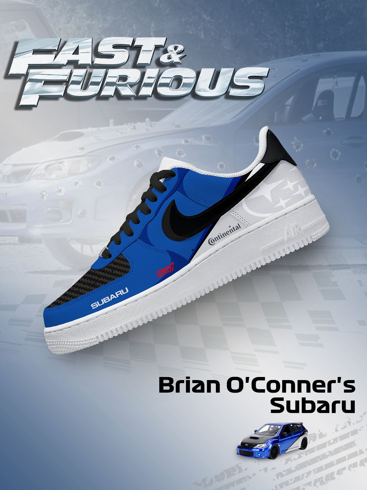 Customize Brian O'Conner's Impreza WRX STI Sneakers