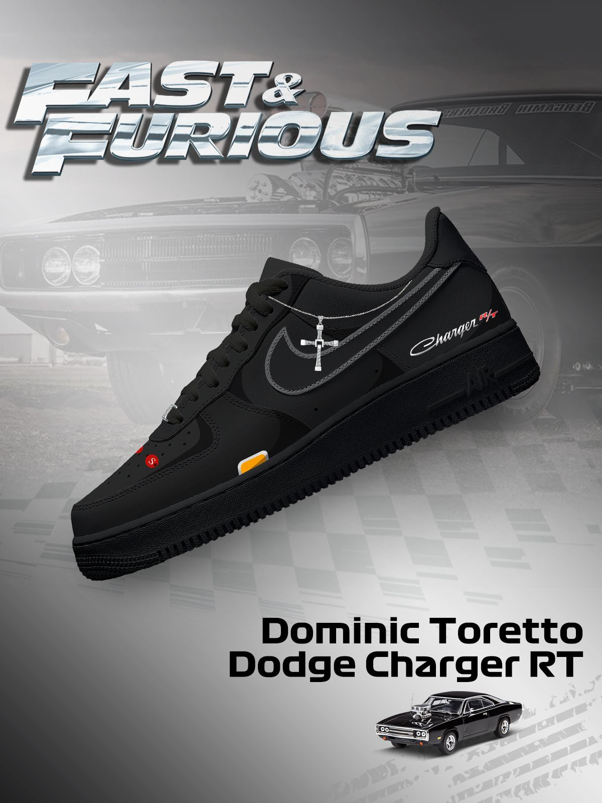 Custom Dominic Toretto Charger RT Sneakers