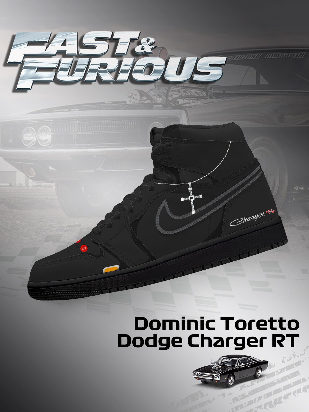 Dominic Toretto Charger RT V.1 High-top Custom Sneakers